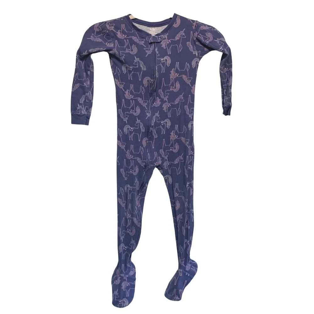 Carter's Unicorn Footed Pajamas 5T Purple Snug Fit Zip Front Sleeper Cozy